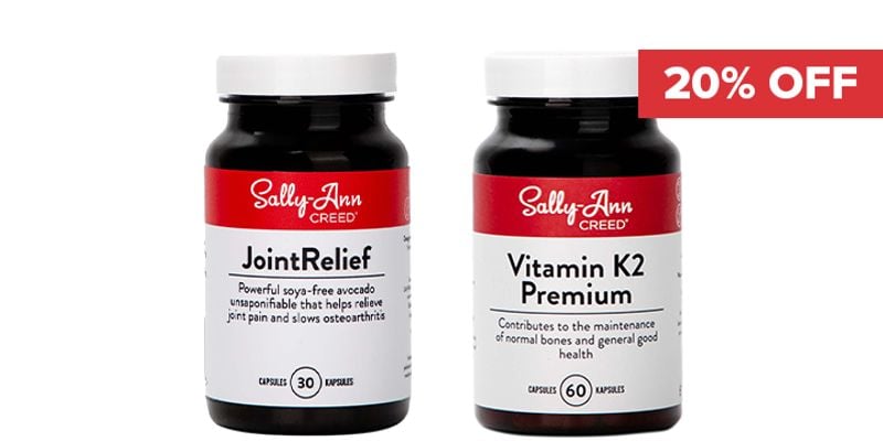 20% Off Sally-Ann Creed Vitamin K2 Premium & JointRelief Cover Image